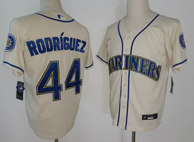 Men's Seattle Mariners 44 Julio Rodriguez Nike Cream Alternate Cool