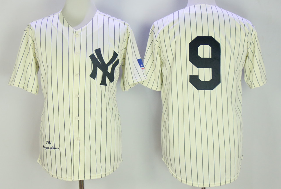 New York Yankees #9 ROGER MARIS 1961 Cream Cooperstown Collection Throwback Jersey
