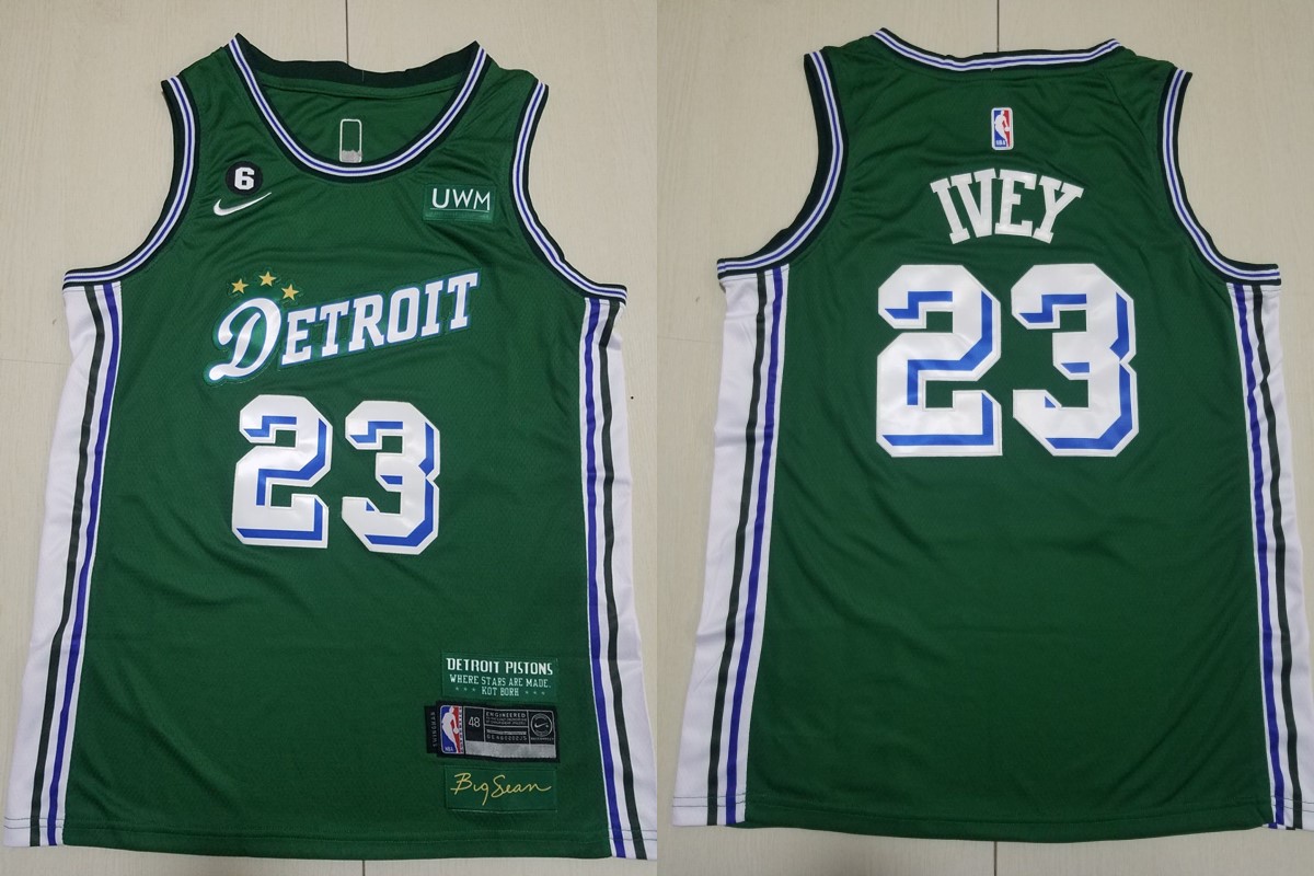 Mens Detroit Pistons #23 Jaden Ivey 2022-23 City Edition Swingman Jersey Green