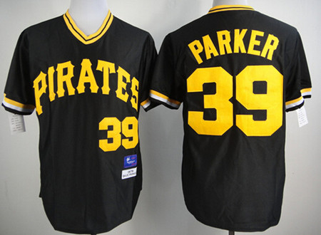 Men's Pittsburgh Pirates #39 Dave Parker Black Pullover Cooperstown Throwback Jersey