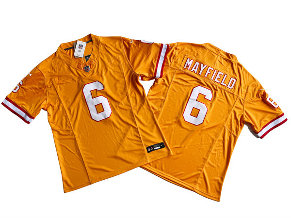 Mens Tampa Bay Buccaneers #6 Baker Mayfield Nike Orange Retro Vapor F.U.S.E. Limited Jersey