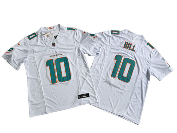 Mens Miami Dolphins #10 Tyreek Hill Nike Home White 2023 F.U.S.E. Vapor Limited Jersey