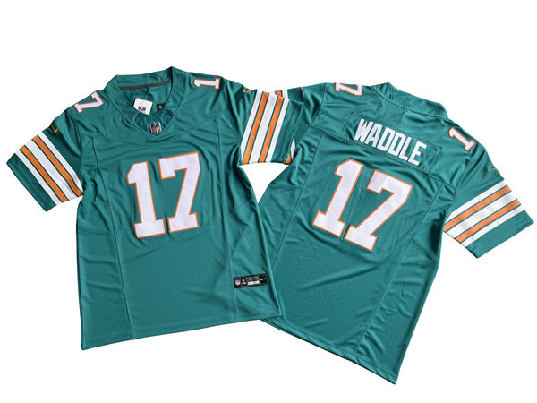 Mens Miami Dolphins #17 Jaylen Waddle Nike Aqua Alternate 2023 F.U.S.E. Vapor Limited Jersey