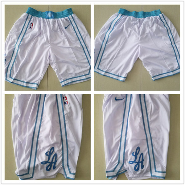 Mens Los Angeles Lakers Nike White 2020-21 City Edition Shorts
