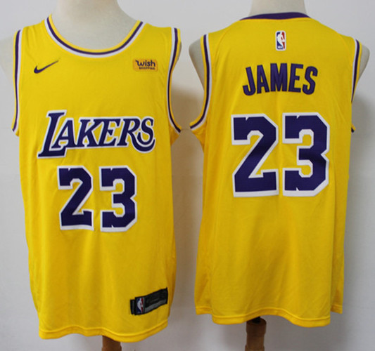 Men's Los Angeles Lakers #23 LeBron James Nike Gold Icon Edition Swingman Jersey