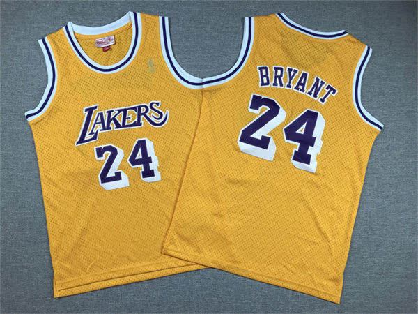 Youth Los Angeles Lakers #24 Kobe Bryant Gold 2007-08 Hardwood Classics Swingman Throwback Jersey