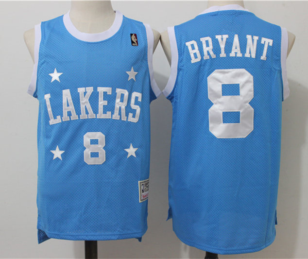 Men's Los Angeles Lakers #8 Kobe Bryant Blue All Star Swingman Throwback Jersey
