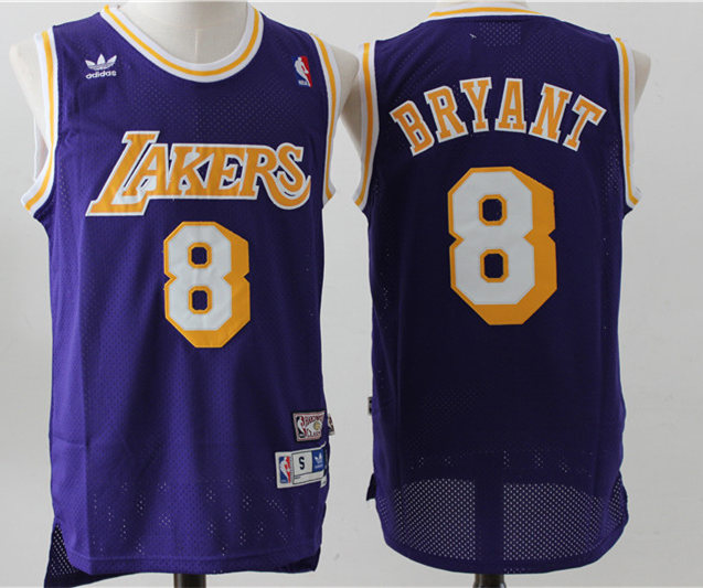Men's Los Angeles Lakers #8 Kobe Bryant Swingman Purple Throwback Jersey