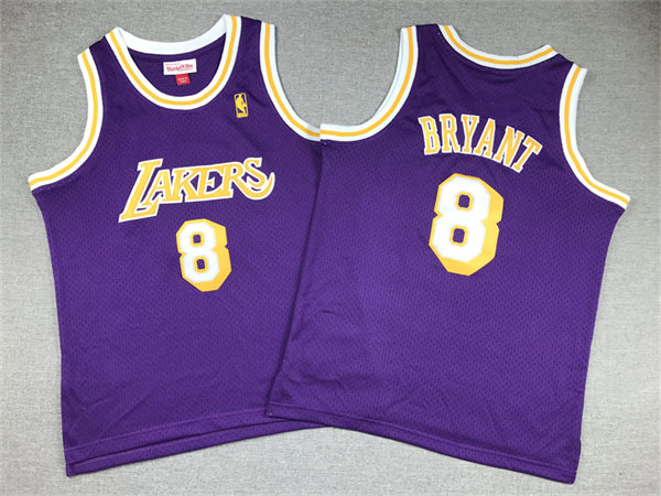 Youth Los Angeles Lakers #8 Kobe Bryant 1996-97 Purple Hardwood Classics Soul Swingman Throwback Jersey