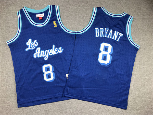 Youth Los Angeles Lakers #8 Kobe Bryant 1996-97 Light Blue Hardwood Classics Soul Swingman Throwback Jersey