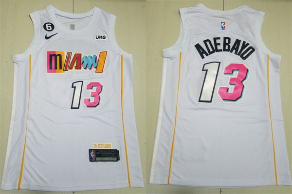 Mens Miami Heat #13 Bam Adebayo Nike White 2022-23 Miami City Edition Jersey