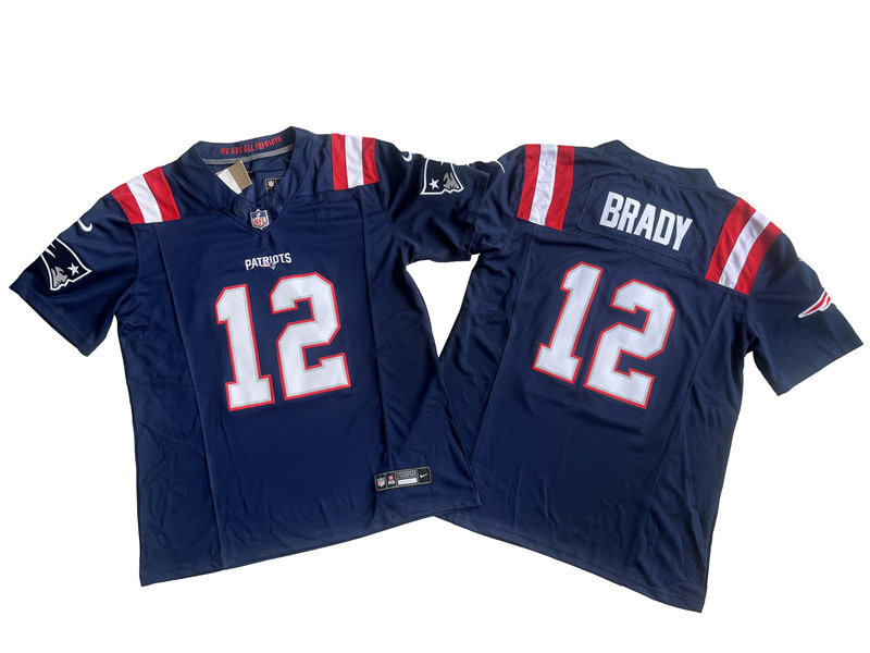 Men's New England Patriots #12 Tom Brady Navy 2023 F.U.S.E. Vapor Limited Player Jersey