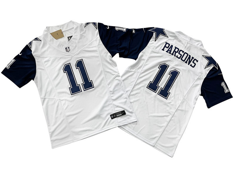 Mens Dallas Cowboys #11 Micah Parsons Nike White Color Rush 2023 F.U.S.E. Vapor Limited Jersey