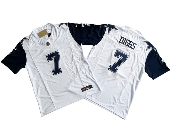 Mens Dallas Cowboys #7 Trevon Diggs Nike White Color Rush F.U.S.E. Limited Jersey