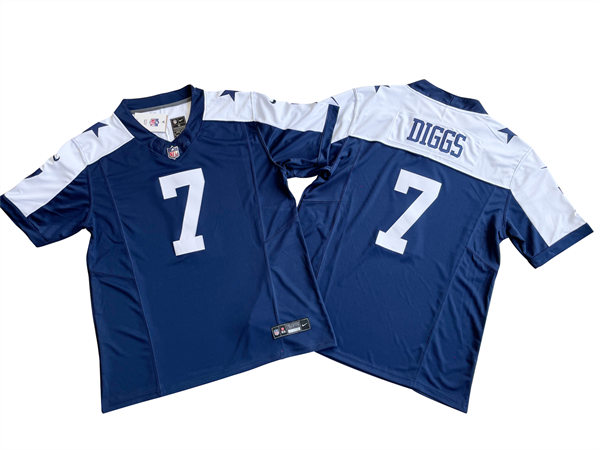 Mens Dallas Cowboys #7 Trevon Diggs Nike Navy Alternate 2023 F.U.S.E. Vapor Limited Jersey