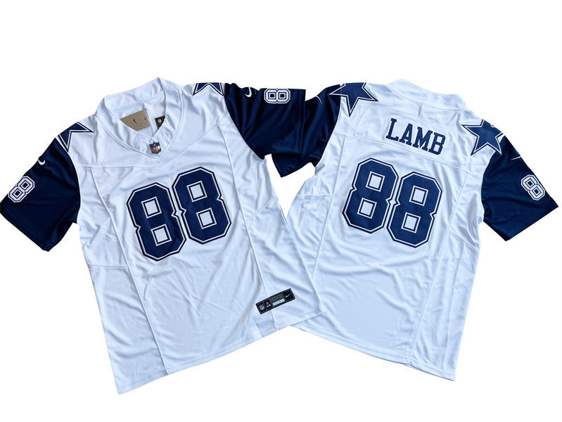 Men's Dallas Cowboys #88 CeeDee Lamb Nike White Color Rush 2023 F.U.S.E. Vapor Limited Jersey