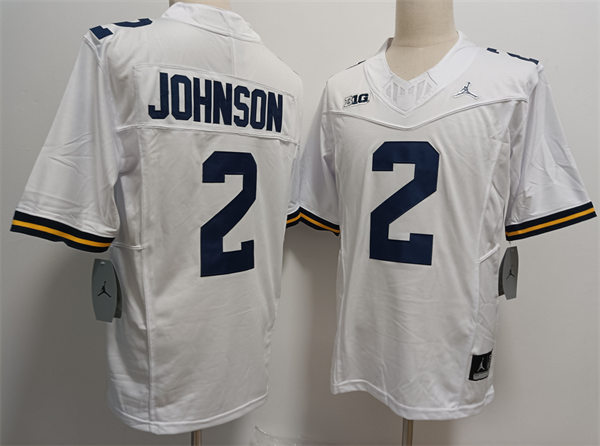Men's Michigan Wolverines #2 Will Johnson F.U.S.E. College Football Game Jersey White