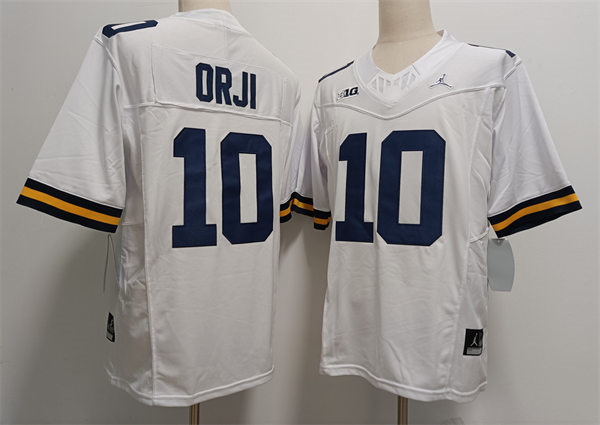 Men's Michigan Wolverines #10 Alex Orji F.U.S.E. College Football Game Jersey White