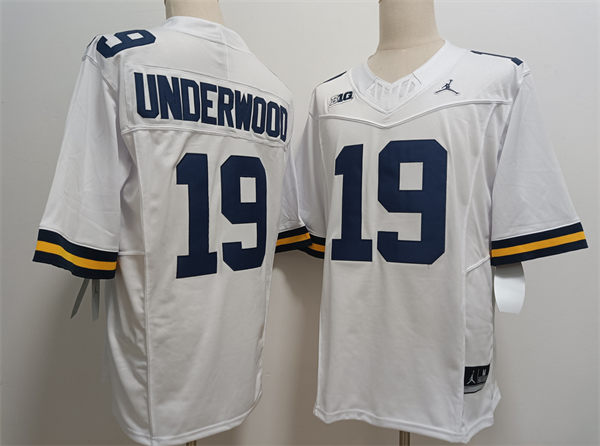 Mens Michigan Wolverines #19 Bryce Underwood F.U.S.E. College Football Game Jersey White