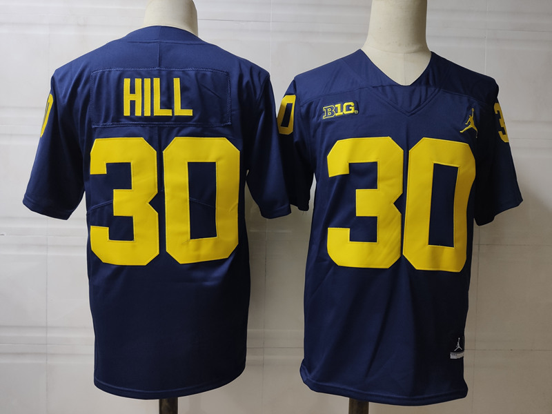 Youth Michigan Wolverines #30 Daxton Hill Navy Jordan Brand College Football Jersey