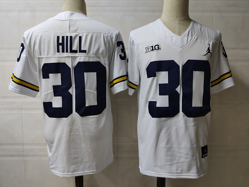 Youth Michigan Wolverines #30 Daxton Hill White Jordan Brand College Football Jersey