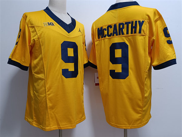 Men's Michigan Wolverines #9 J.J. Mccarthy Nike 2023 F.U.S.E. Elite Gold College Football Game Jersey
