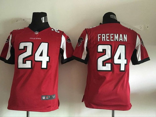 Youth Atlanta Falcons #24 Devonta Freeman Red Team Color NFL Nike Game Jersey