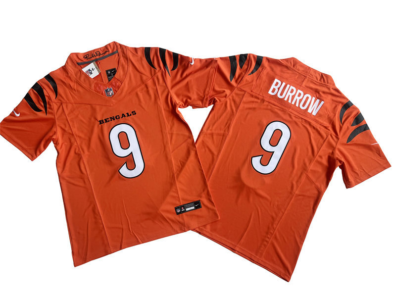 Men's Cincinnati Bengals #9 Joe Burrow Nike Orange Alternate 2023 F.U.S.E. Vapor Limited Jersey