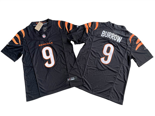 Men's Cincinnati Bengals #9 Joe Burrow Nike Black 2023 F.U.S.E. Vapor Limited Jersey