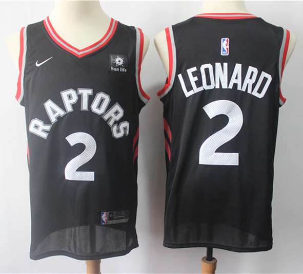 Men's Toronto Raptors#2 Kawhi Leonard Black Statement Edition Basketball Jersey 