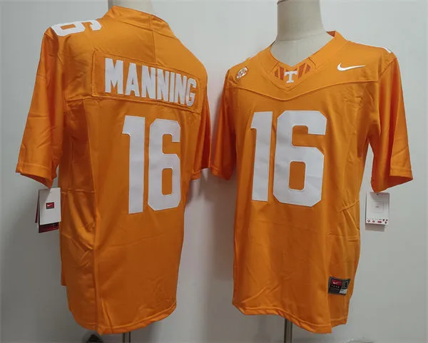 Men's Tennessee Volunteers #16 Peyton Manning Orange College Football Jersey
