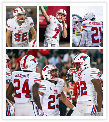 Mens Youth SMU Mustangs Custom Nike 2022 AAC White SMU Football Game Jersey