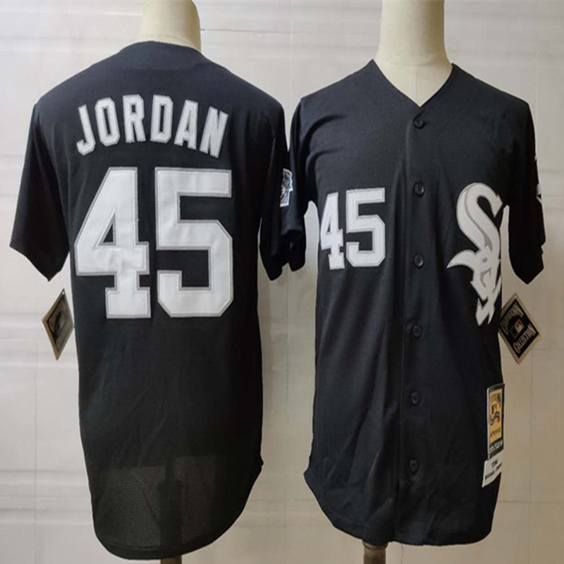 Men's Chicago White Sox #45 Michael Jordan 1991 Black Mitchell & Ness Cooperstown Throwback Jersey