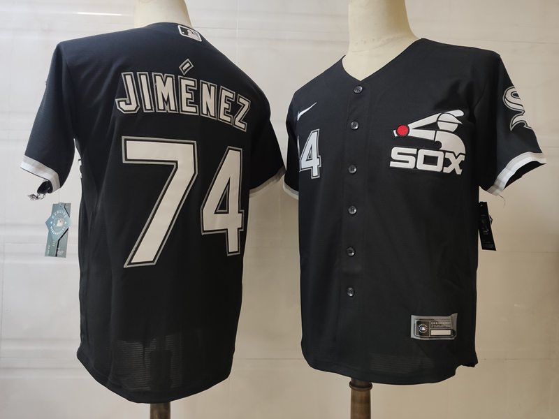 Men's Chicago White Sox #74 Eloy Jimenez Nike Black Retro Game Jersey