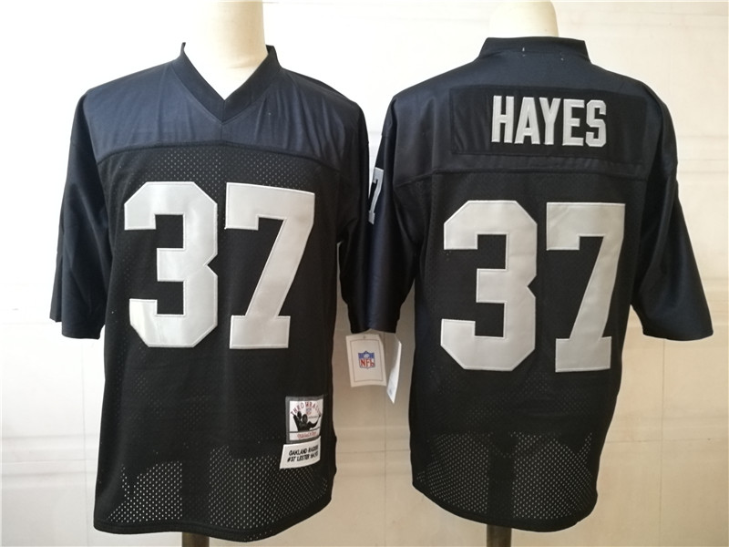 Mens Mitchell&Ness Oakland Raiders #37 Lester Hayes Black Throwback Jersey