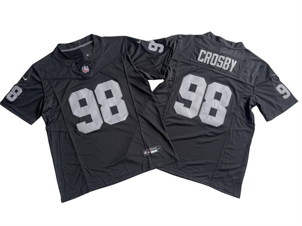 Men's Las Vegas Raiders#98 Maxx Crosby Nike Black F.U.S.E. Vapor Limited Jersey