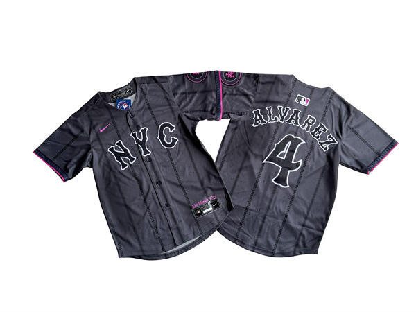 Youth New York Mets #4 Francisco Alvarez Nike Graphite 2024 City Connect Limited Jersey