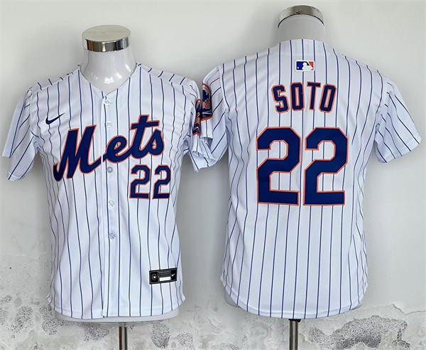 Youth New York Mets #22 Juan Soto Nike White Home Limited Player Jersey