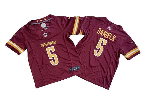 Youth Washington Commanders #5 Jayden Daniels Nike Burgundy Team Color F.U.S.E. Limited Jersey
