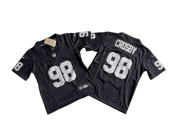 Youth Las Vegas Raiders #98 Maxx Crosby Nike Black Vapor F.U.S.E. Limited Jersey