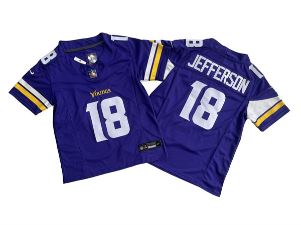Youth Minnesota Vikings #18 Justin Jefferson Nike Purple Limited Jersey