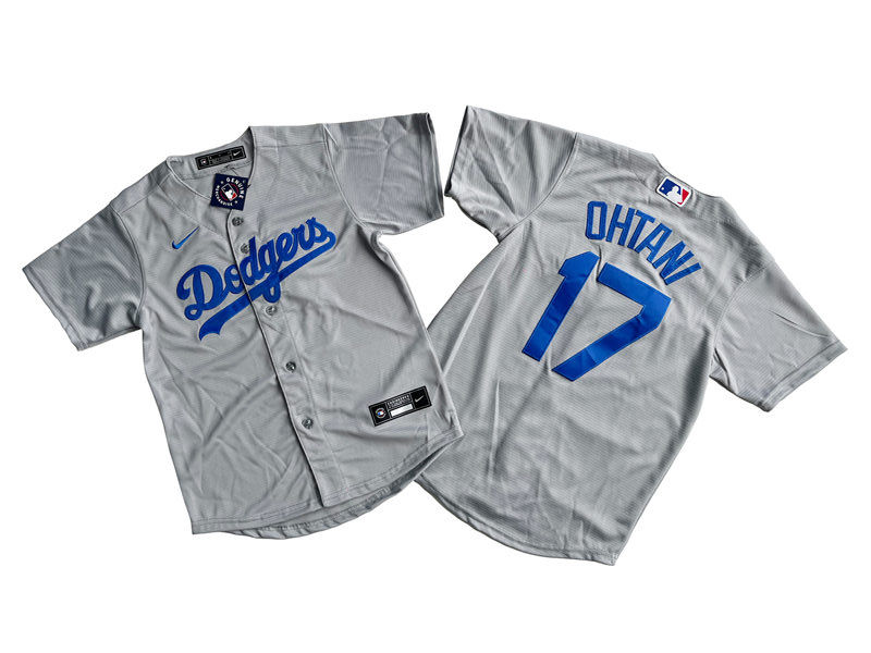 Youth Los Angeles Dodgers #17 Shohei Ohtani Nike Grey Road Jersey