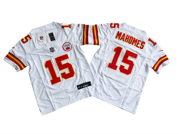 Youth Kansas City Chiefs #15 Patrick Mahomes Nike White F.U.S.E. Limited Jersey