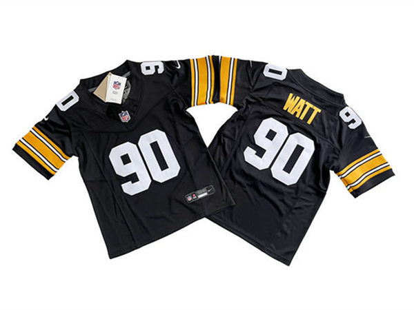 Youth Pittsburgh Steelers #90 T.J. Watt Nike Black Vapor F.U.S.E. Limited Jersey