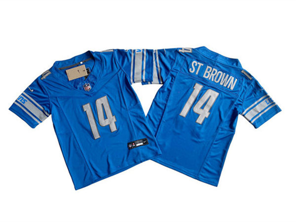 Youth Detroit Lions #14 Amon-Ra St. Brown Nike Blue Vapor F.U.S.E. Limited Jersey