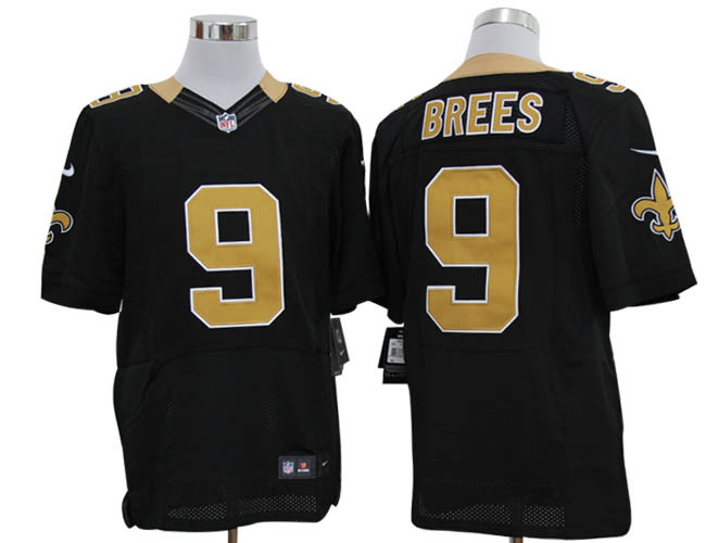 Nike NFL Jersey  New Orleans Saints #9 Drew Brees Black Elite Style Jersey