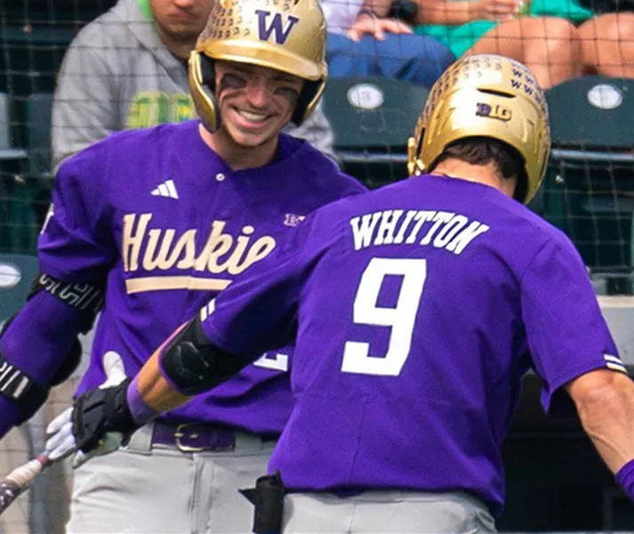 Washington Huskies Custom Purple adidas Button-Up Baseball Game Jersey