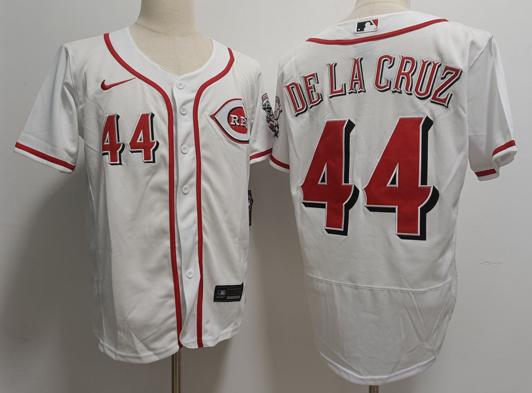 Men's Cincinnati Reds #44 Elly De La Cruz Nike White Home FlexBase Player Jersey