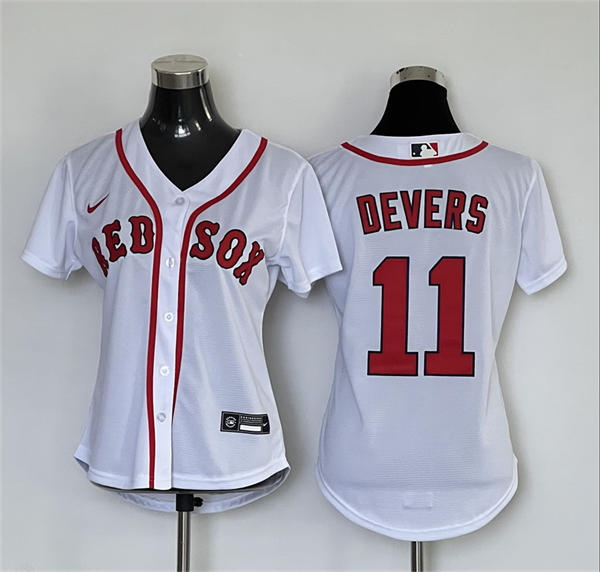 Women's Boston Red Sox #11 Rafael Devers Home Limited Jersey White