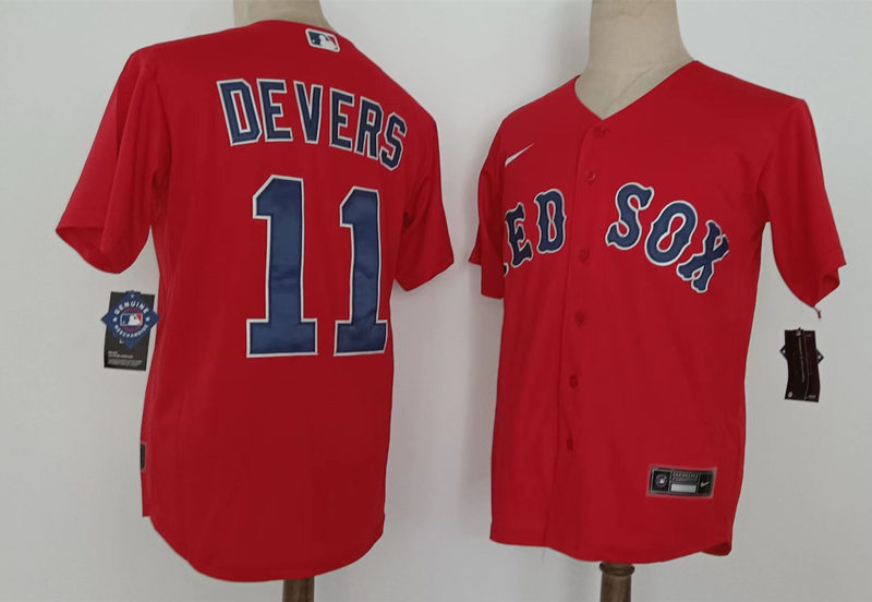 Men's Boston Red Sox #11 Rafael Devers Nike Red Alternate Cool Base Jersey